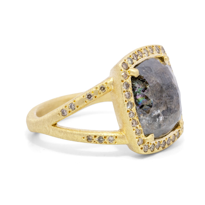 Chocolate Diamond Halo Ring