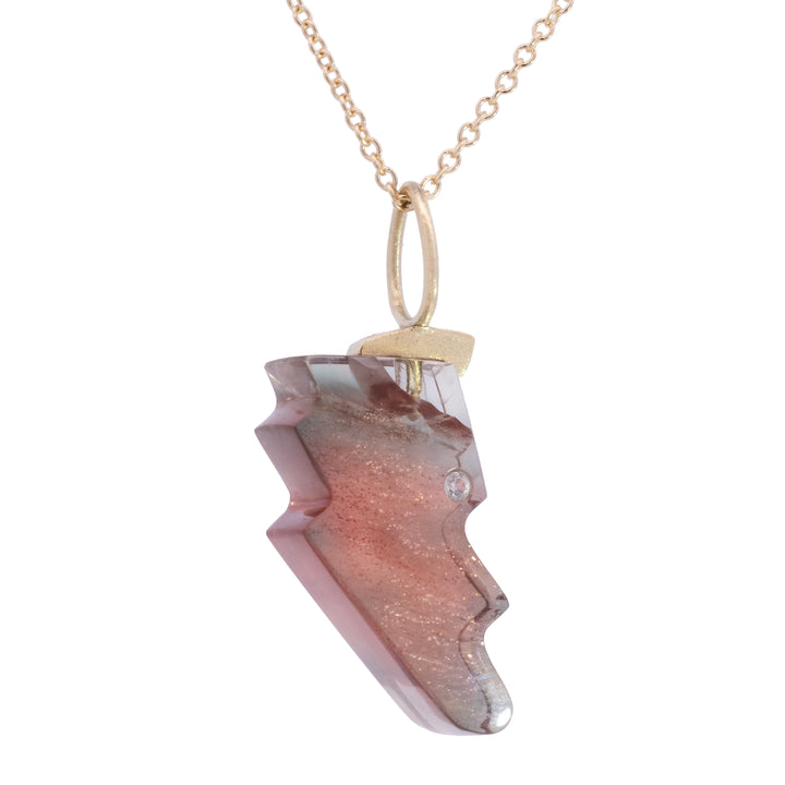 Sunstone with Diamond Bolt Mini Charm