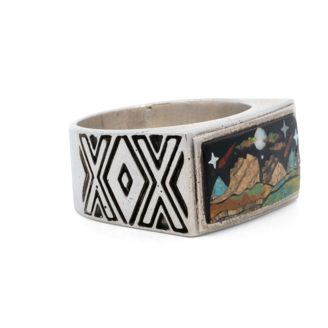 Desert Night Scene Signet Ring