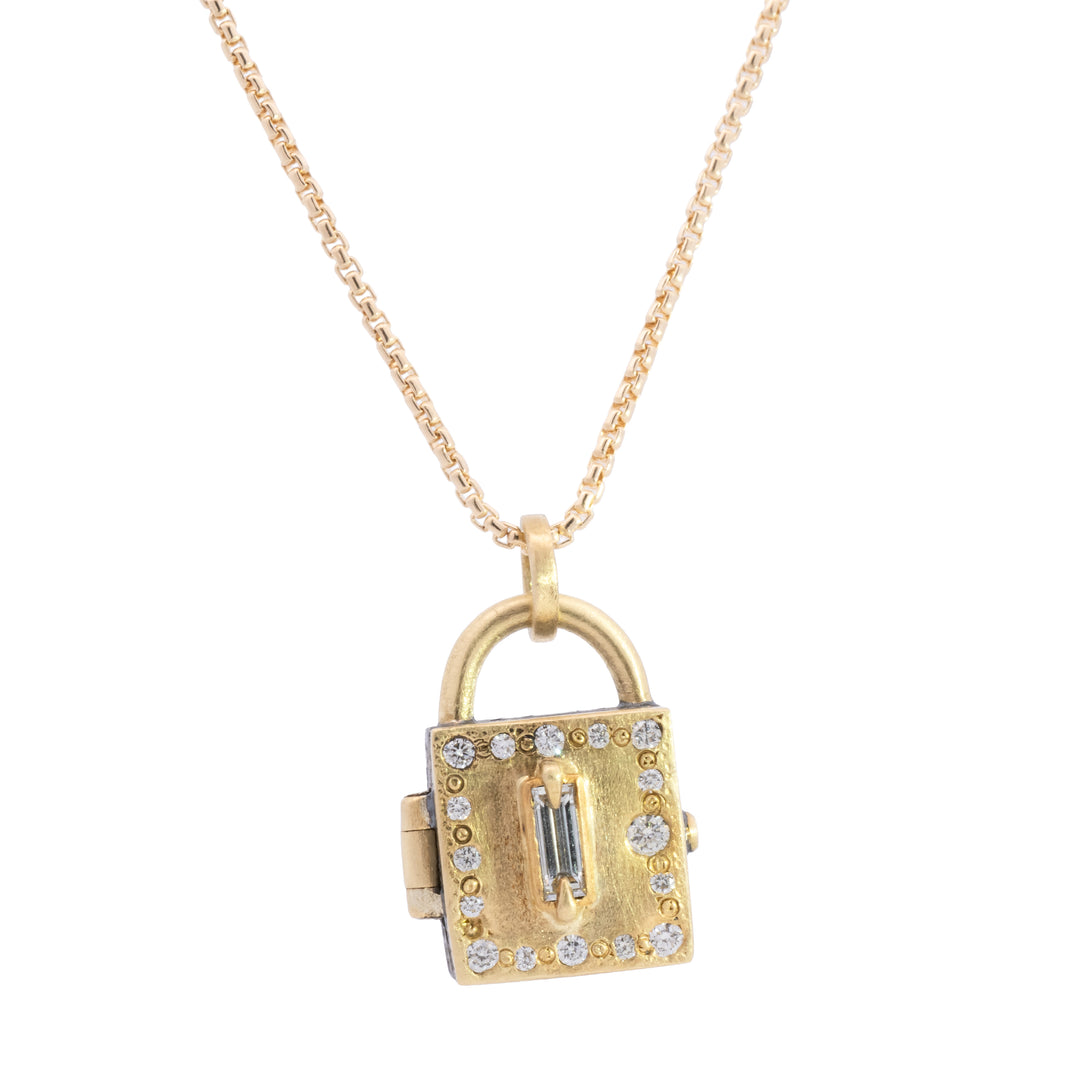 Mini Baguette Diamond Locket