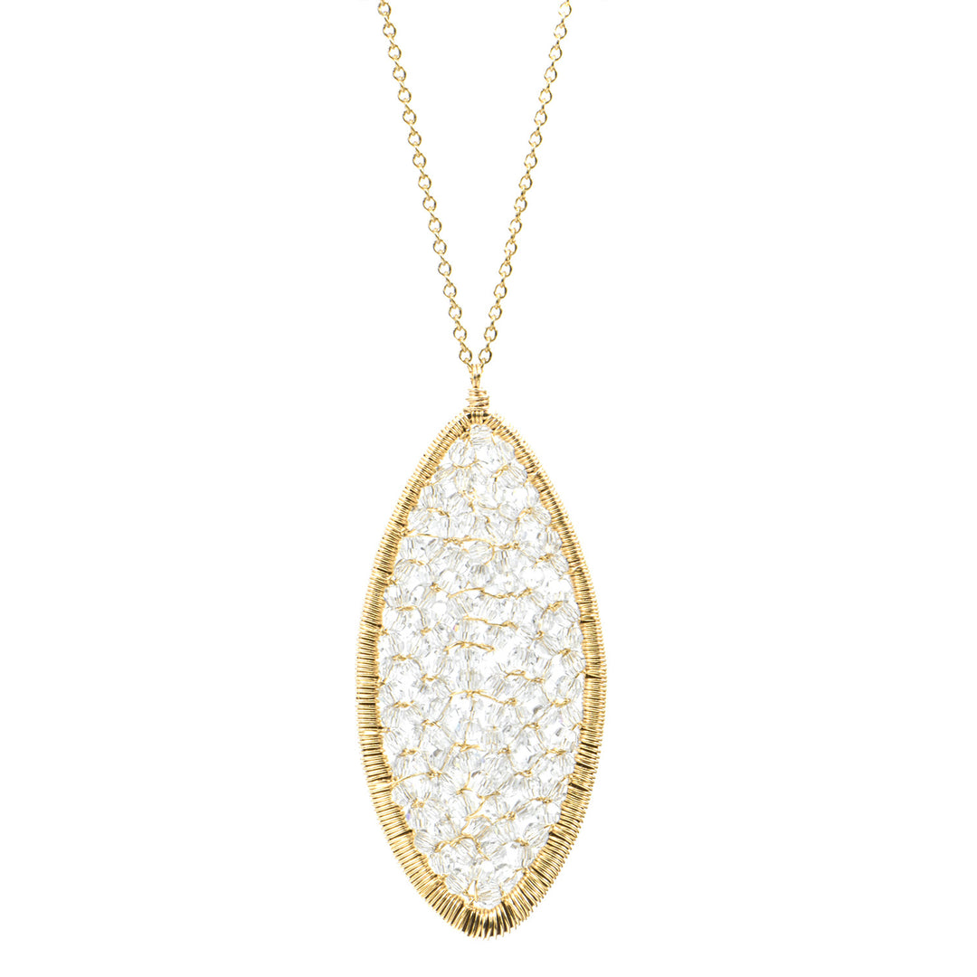 Large Crystal Marquise Shaped Necklace