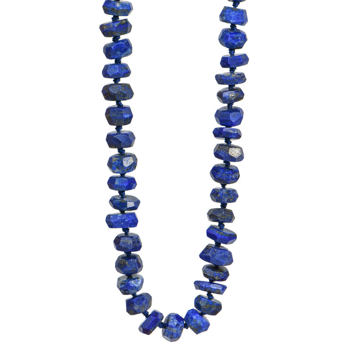 Faceted Lapis Bead Necklace