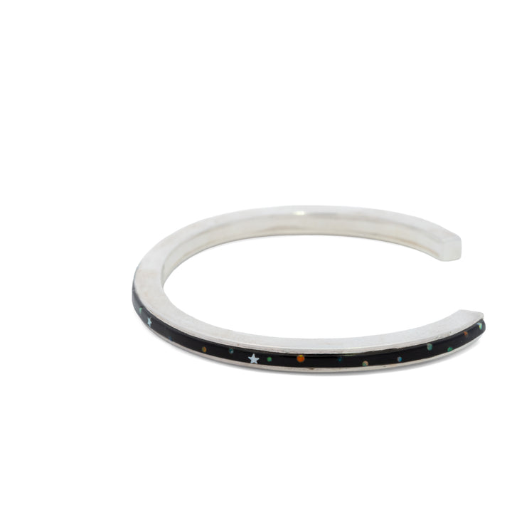 Thin Galaxy Stone Inlay Cuff