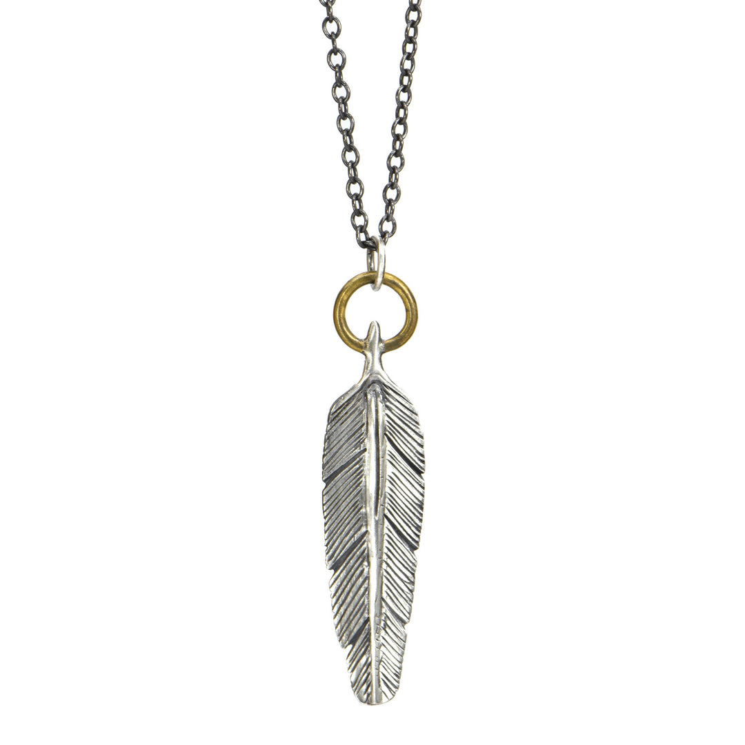 Diamond Feather Pendant Necklace