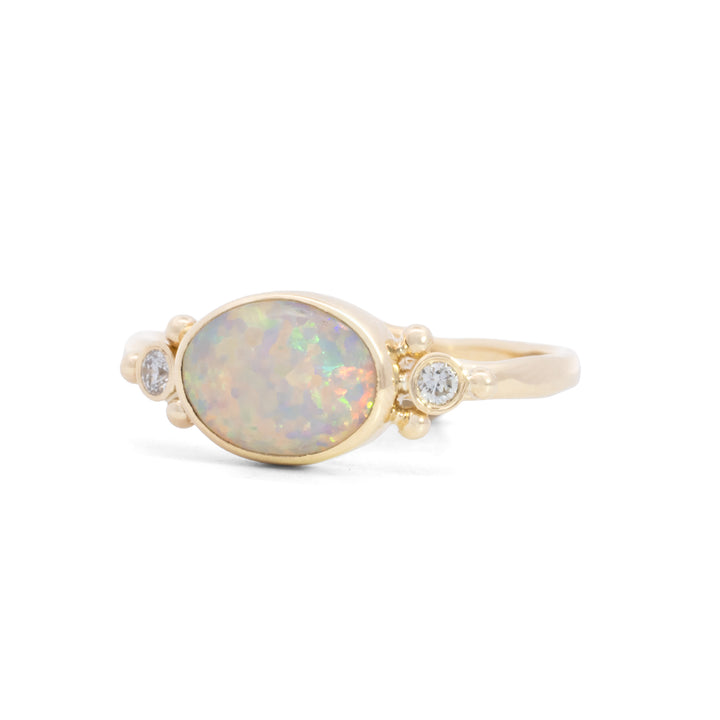 Small Oval Australian Opal Ring
