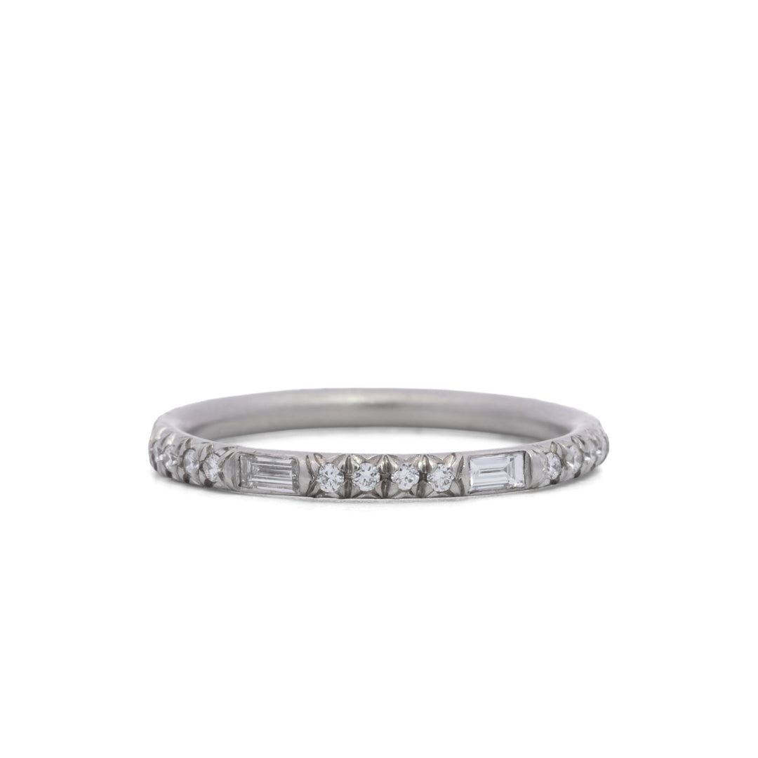 Round & Baguette Diamond Eternity Band