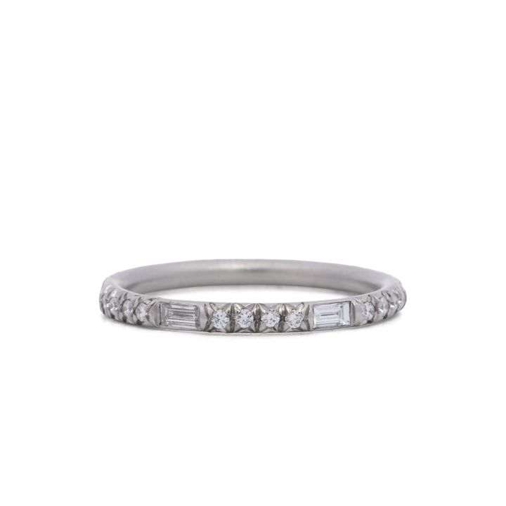 Round & Baguette Diamond Eternity Band