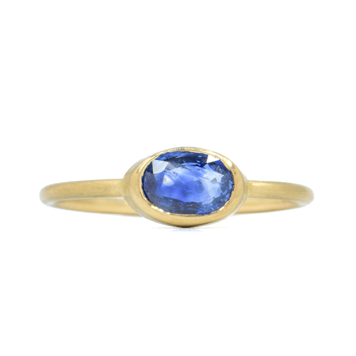 Faceted Blue Sapphire Ring