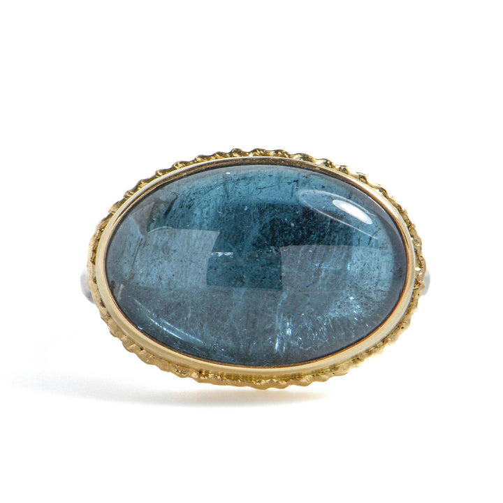 Cabochon Blue Tourmaline Ring