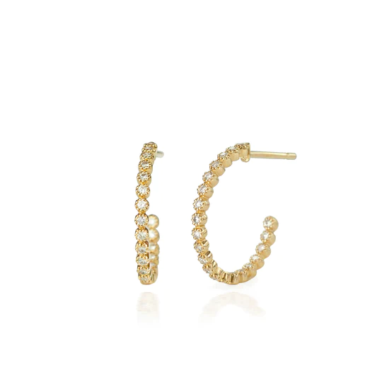 Suneera 18K Yellow Gold Diamond Zalia Hoops