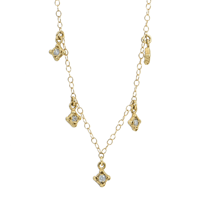 5 Diamond Bezel Drops Necklace