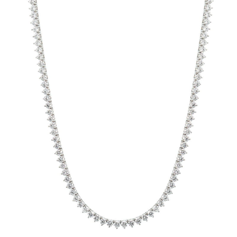 14K White Gold Lab Diamond Tennis Necklace