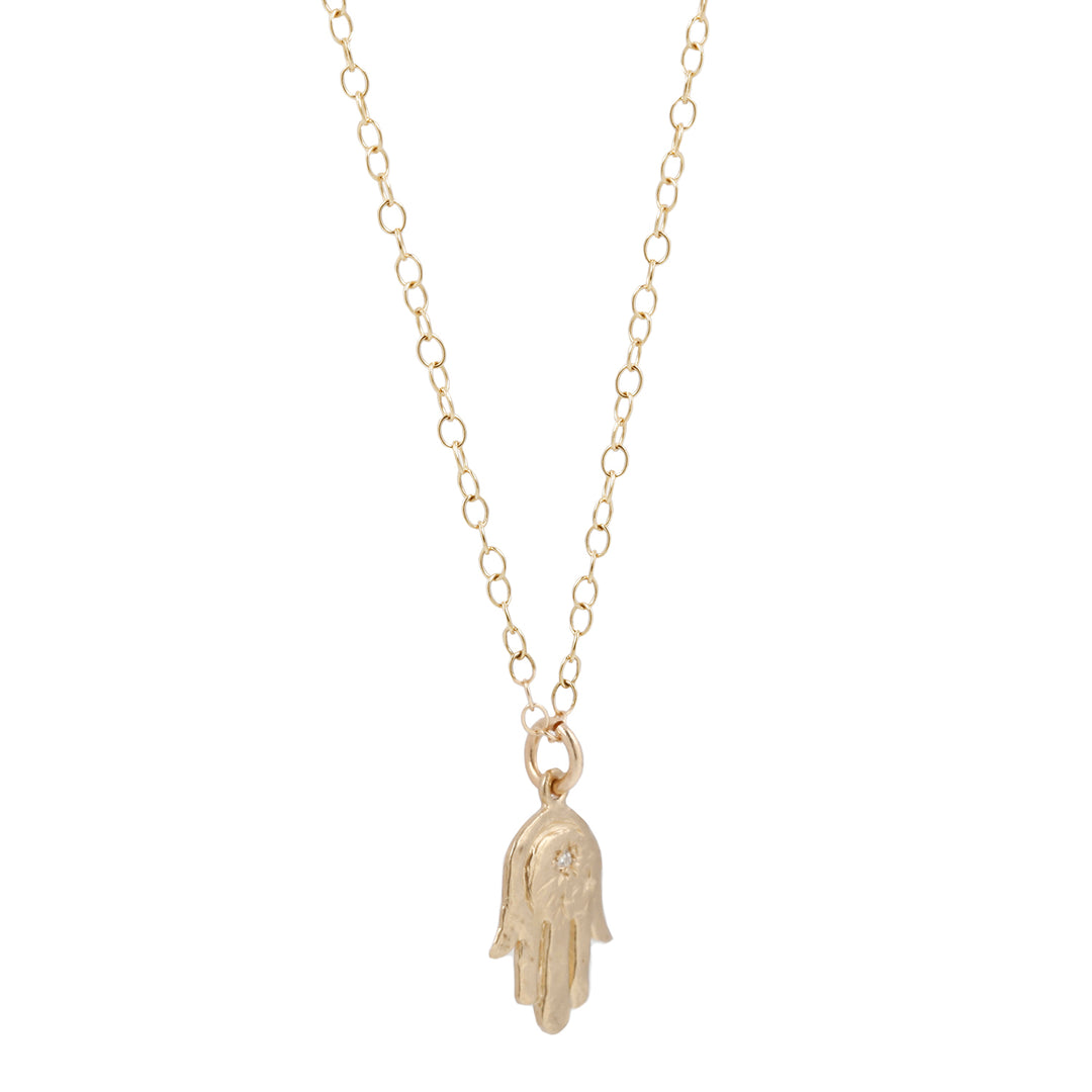 Hamsa with Crescent Necklace