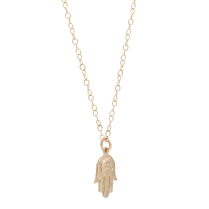 Hamsa with Crescent Necklace