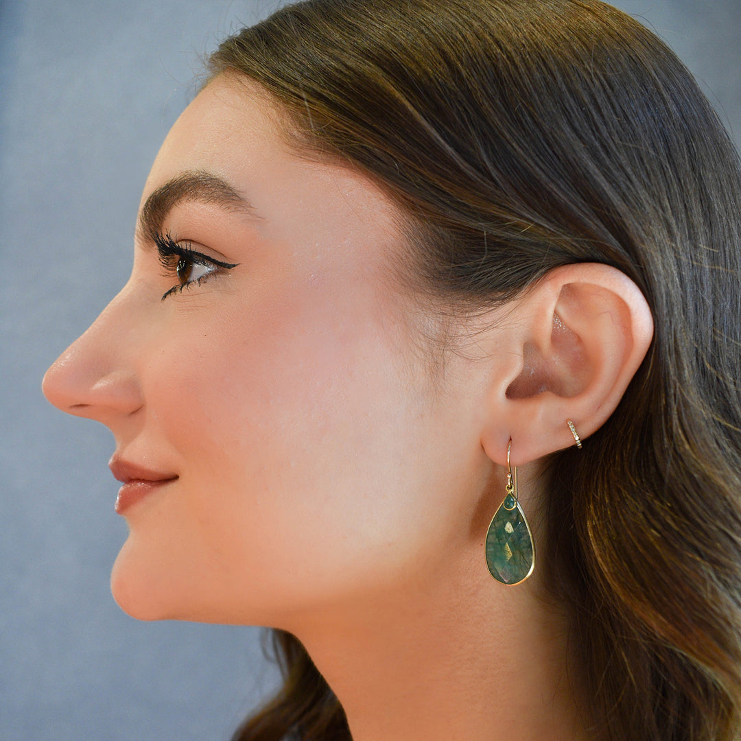 Double Emerald Teardrop Earrings