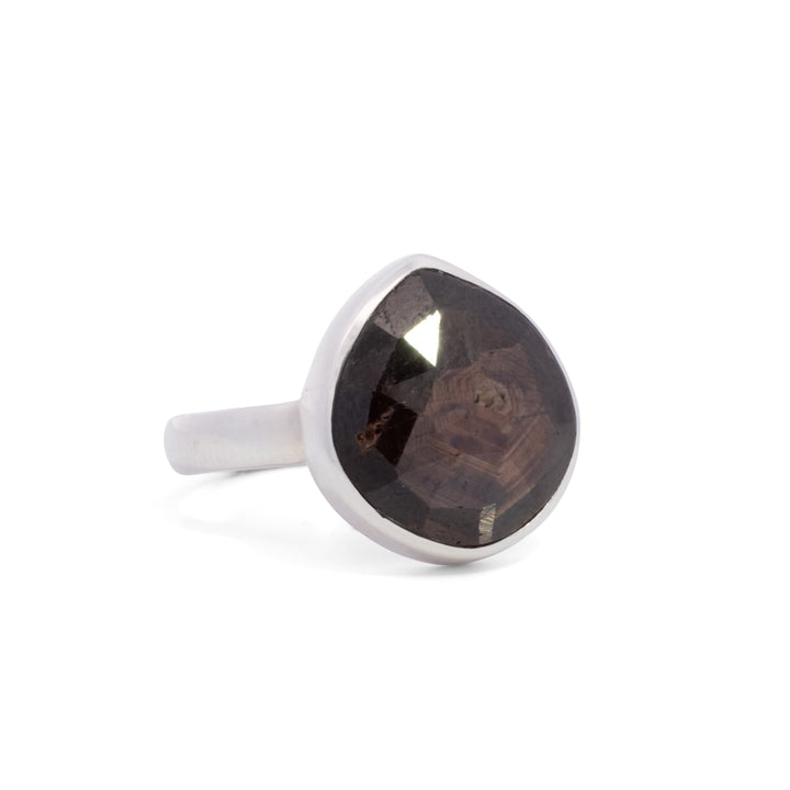 Small Teardrop Chocolate Sapphire Ring