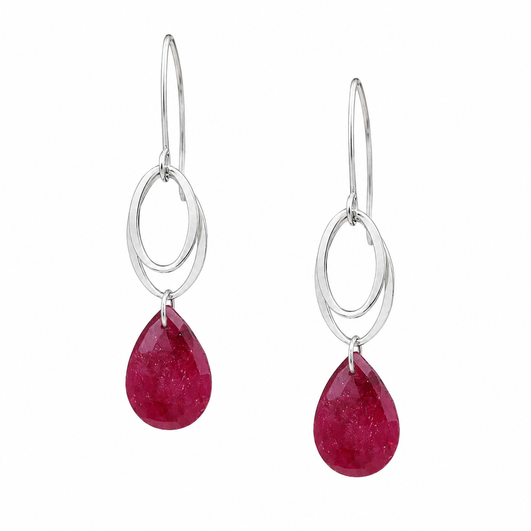 Fiona Drop Earrings in Ruby