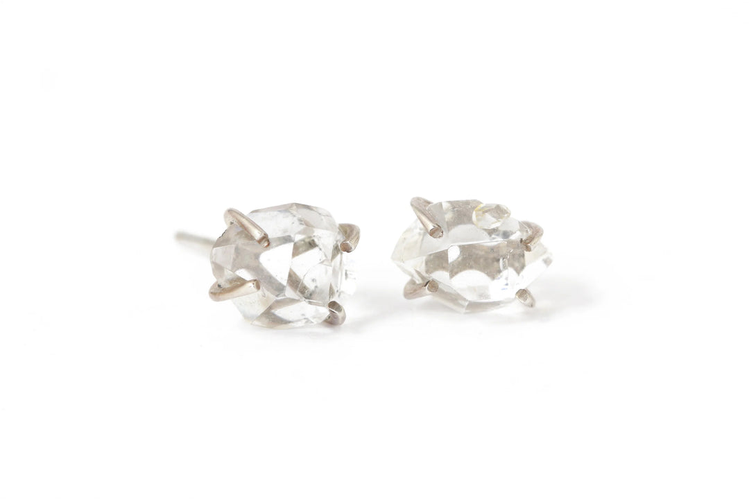 Mini Herkimer Diamond Prong Post Earring