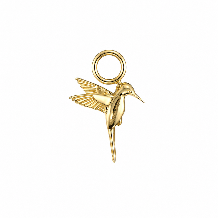 Tiny Colibri Diamond and Sapphire Charm