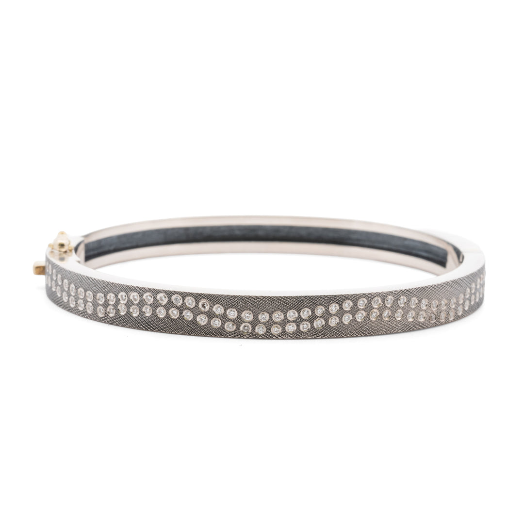 6 mm Rene Double Silver Diamond Bracelet
