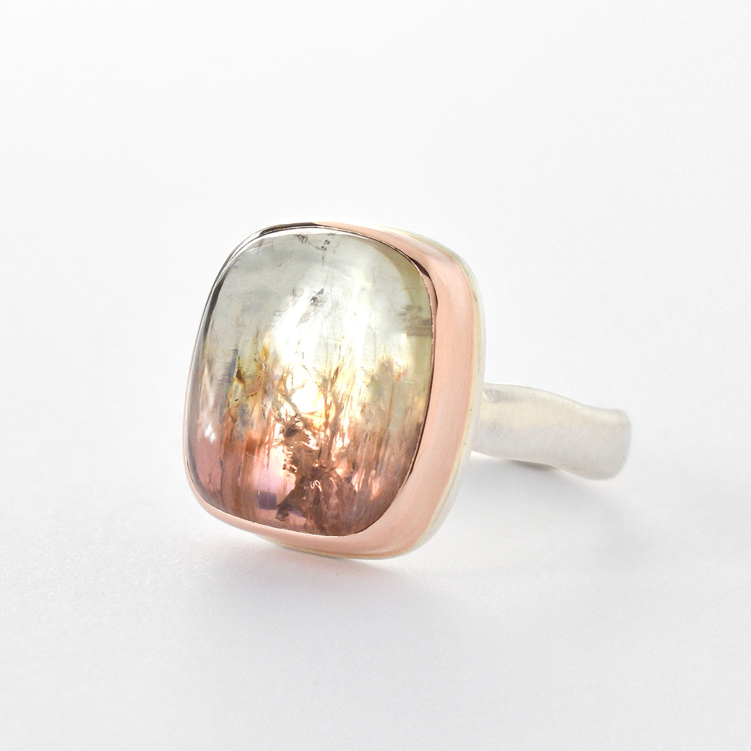 Pink & Yellow Tourmaline Ring