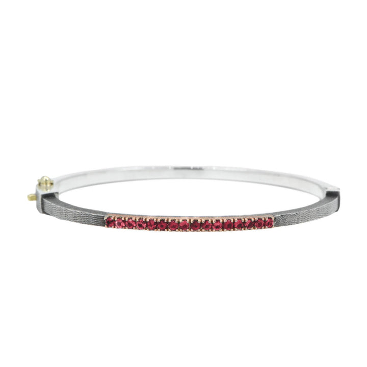 2.5mm Zoe Ruby Rose Gold and Silver Bracelet