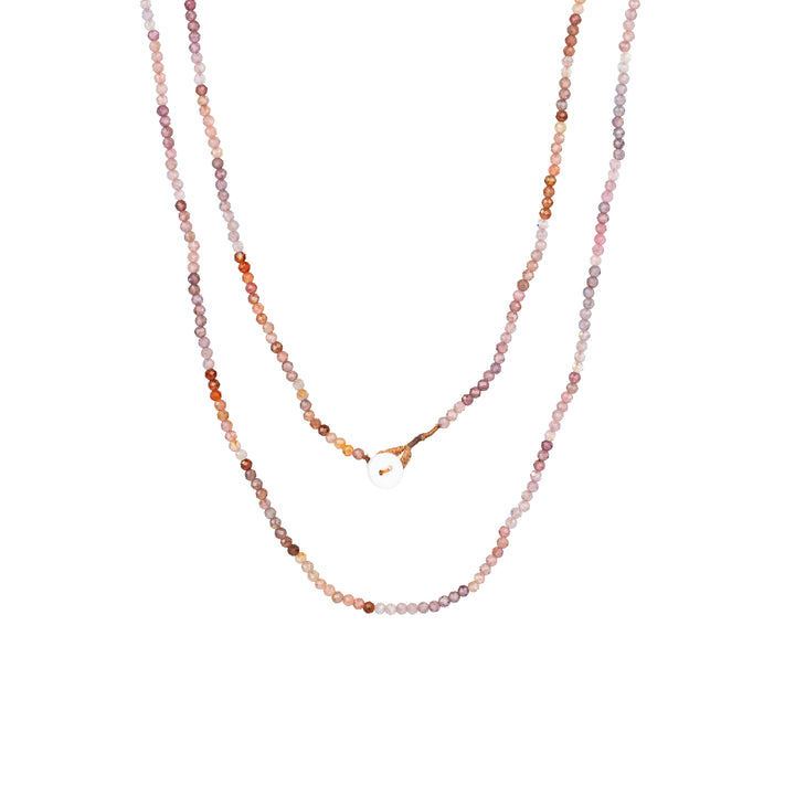 Pink Sapphire Mix Beaded Necklace