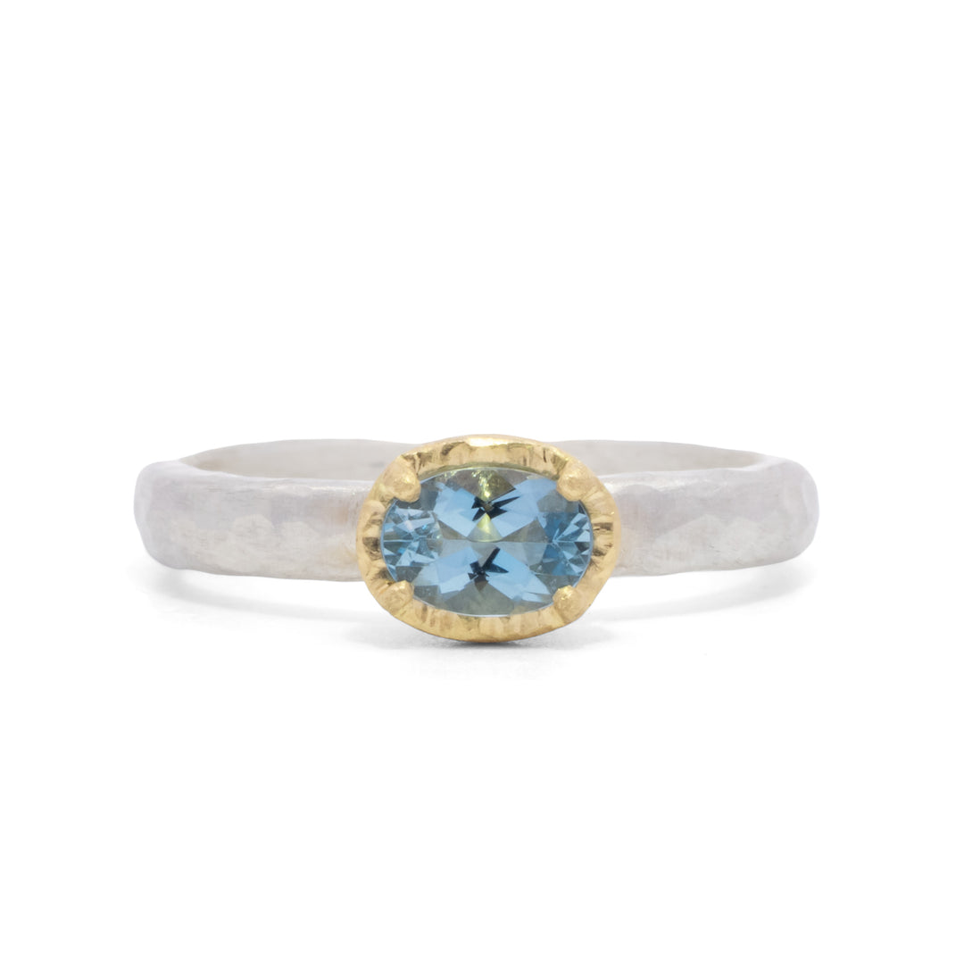 Small Oval Aquamarine Ring
