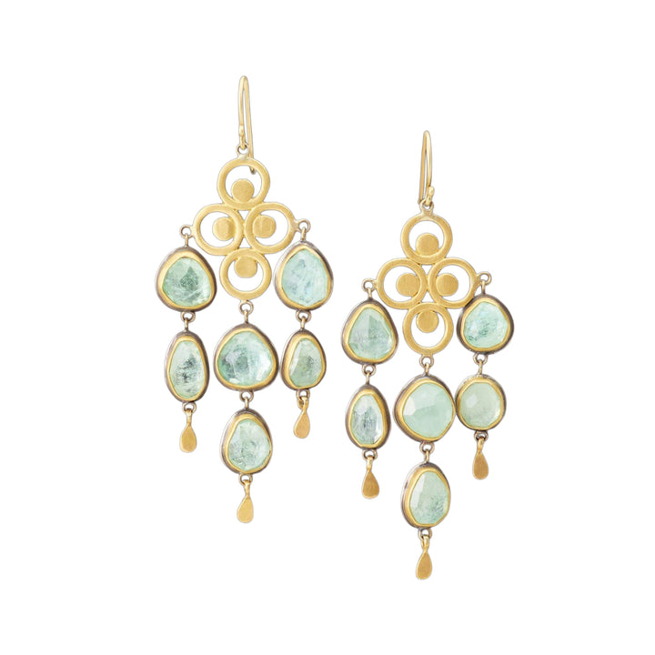 Green Beryl Chandelier Earrings