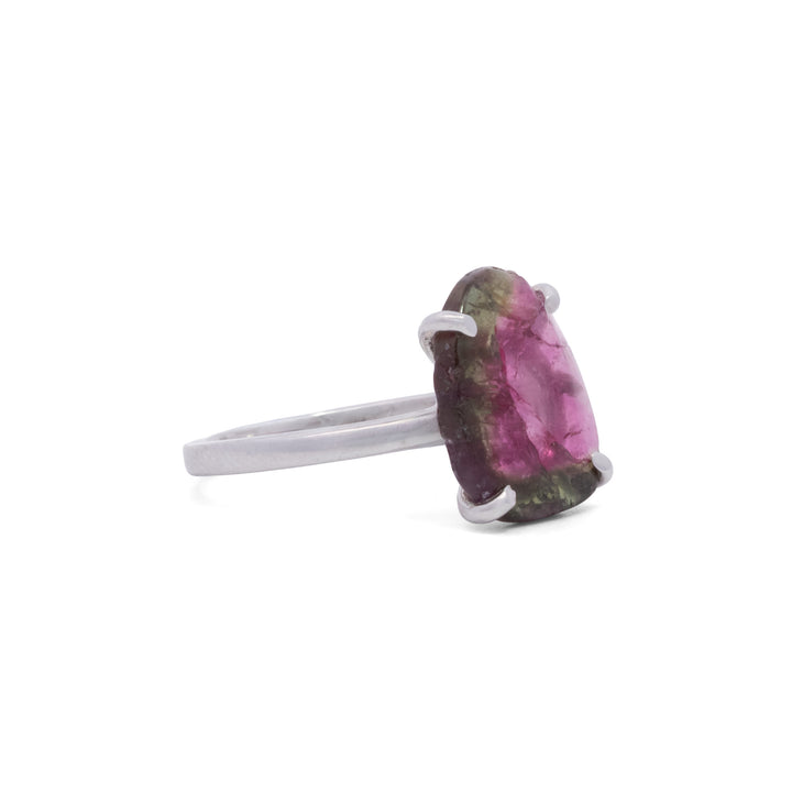 Prong Set Watermelon Tourmaline Ring