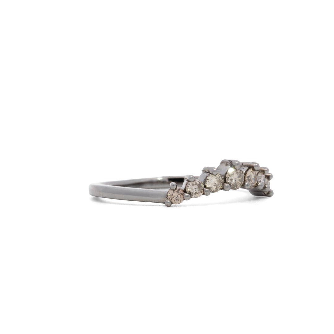 Seven Pear Shaped Prong Set Diamond Ring
