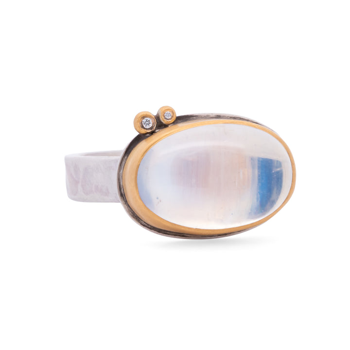 Moonstone and Diamond Ring