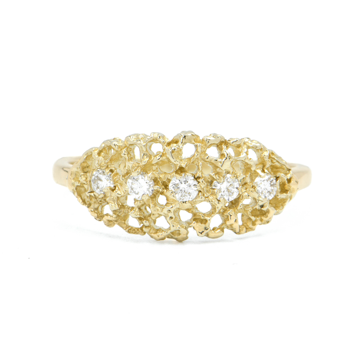 Oval Honeycomb Lace Ring