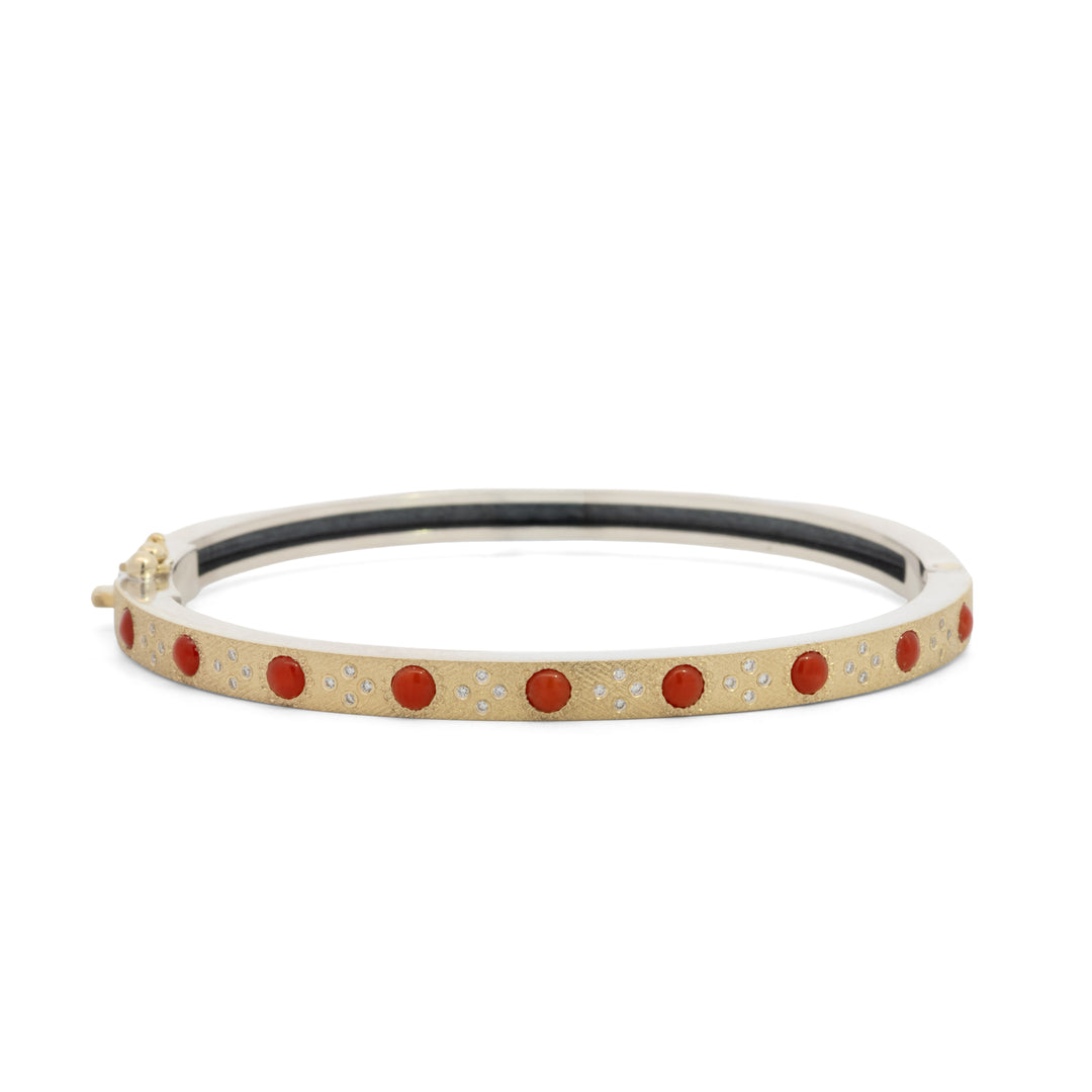 Trunk Show 4mm Daphnie Coral and Diamond Bracelet