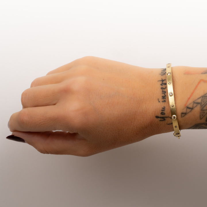 Trunk Show 4 mm Melia Yellow Gold Champagne Diamond Bracelet