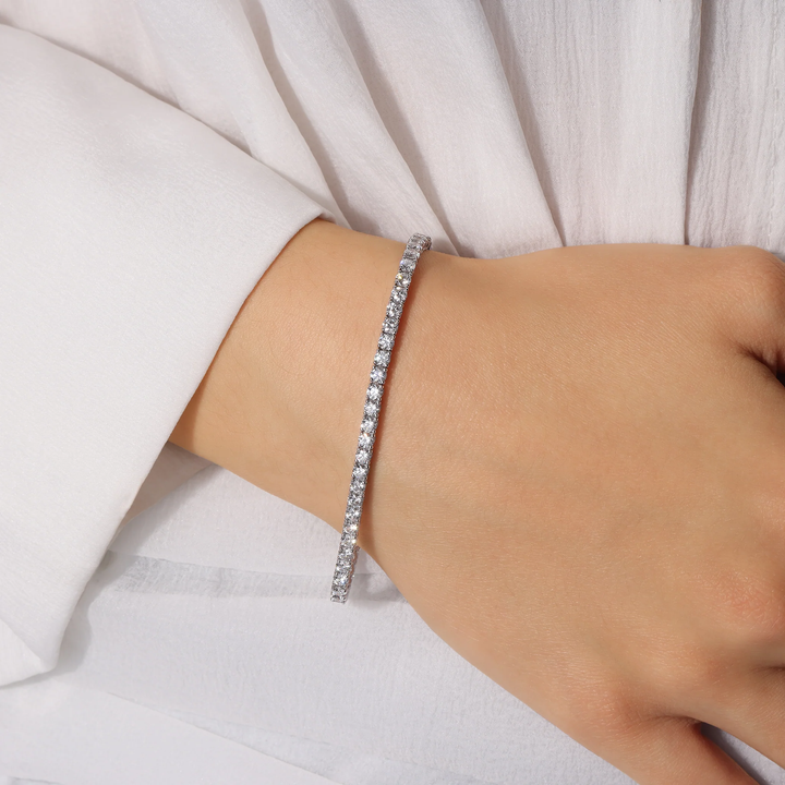 14K Yellow Gold 6.01tcw Lab Diamond Tennis Bracelet