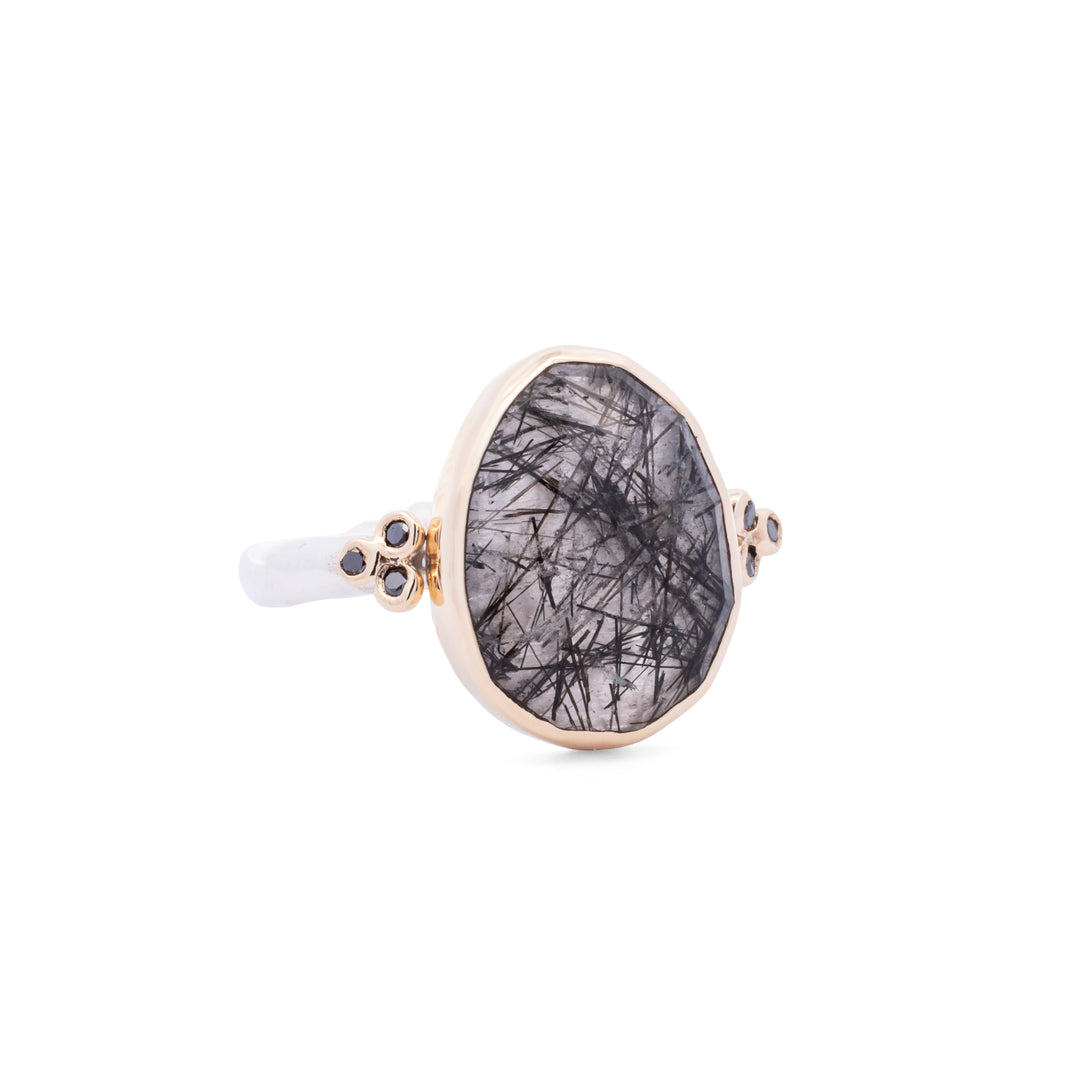 Tourmalinated Quartz Ring