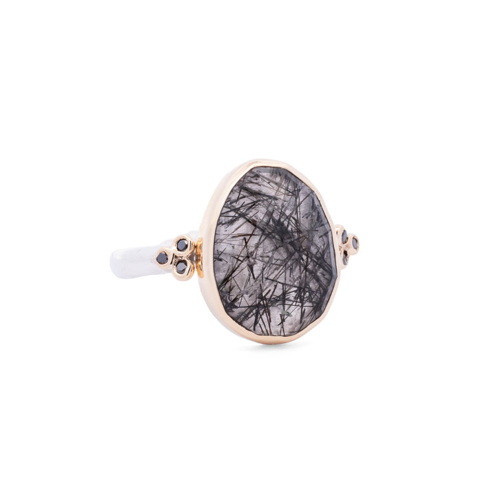 Tourmalinated Quartz Ring