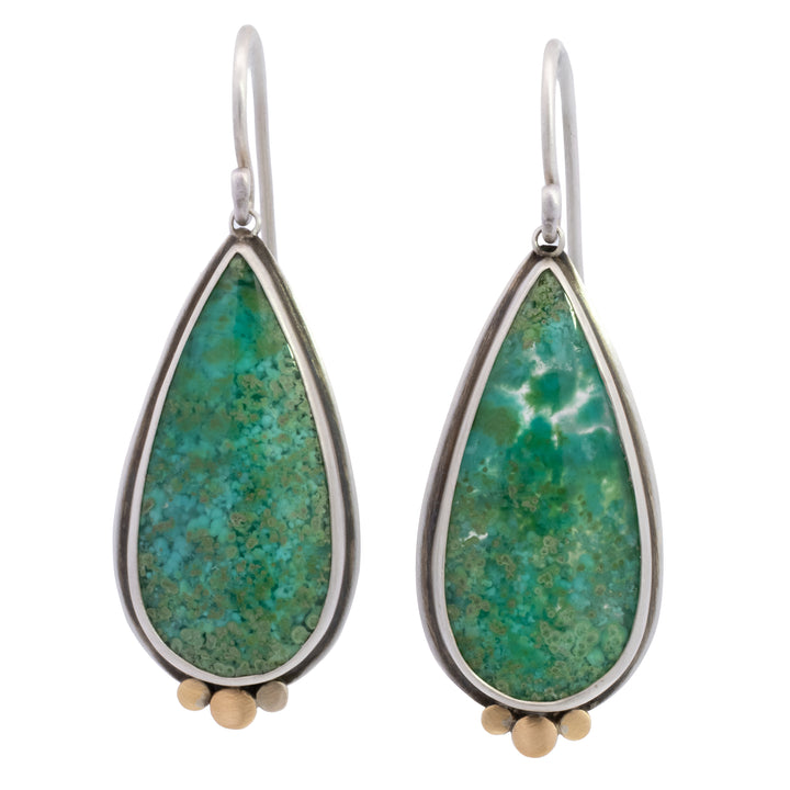 Teardrop Chrysocolla Drop Earrings