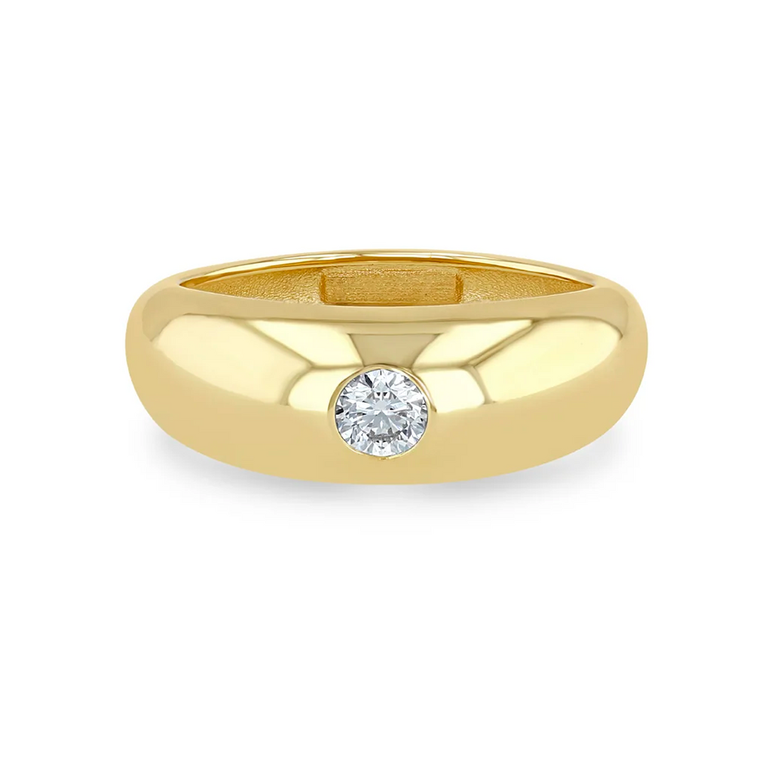 14K Round Diamond Small Aura Ring