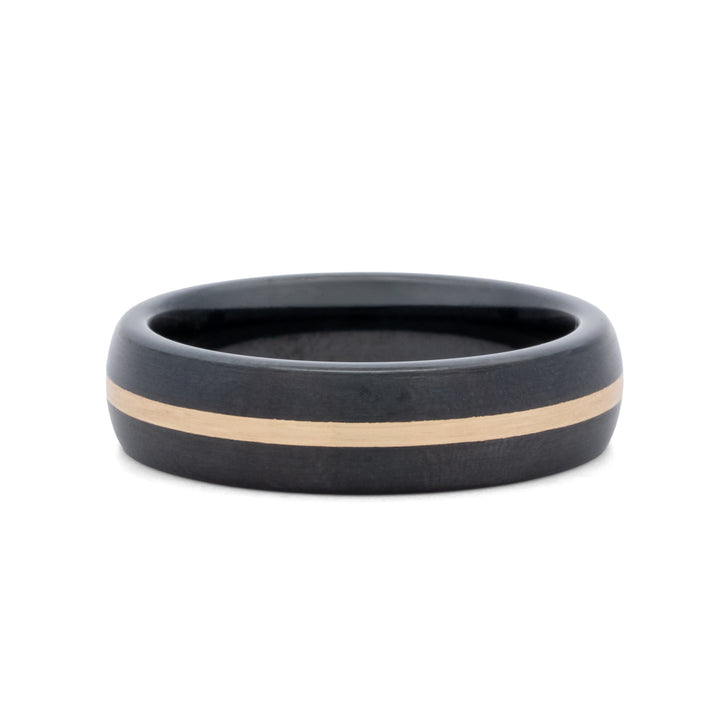 Black Diamond Ceramic Band with 14K Gold Inlay