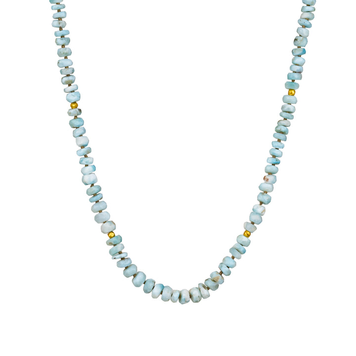 Faceted Larimar Beaded Necklace
