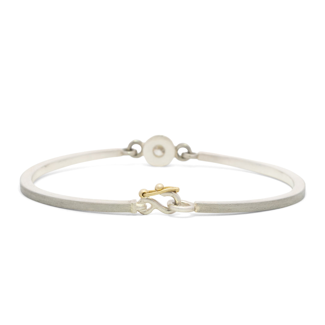 Trunk Show Round Diamond Bezel White Gold Bracelet