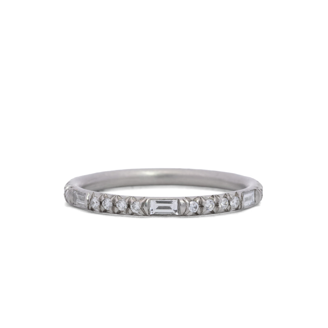Round & Baguette Diamond Eternity Band