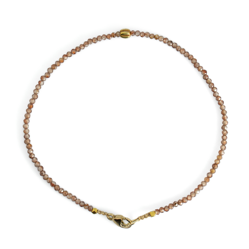 Zircon & Gold Bead Bracelet