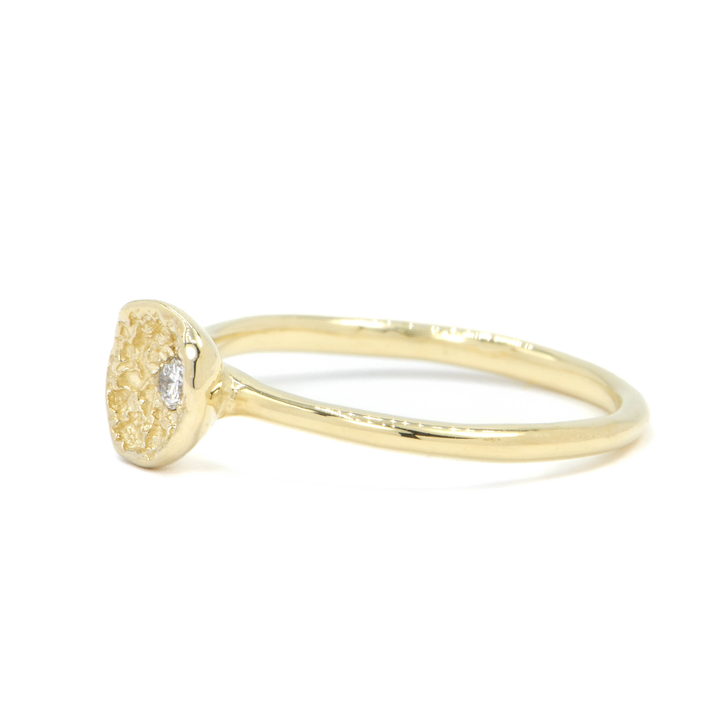 Moss Shell Diamond Solitaire Ring