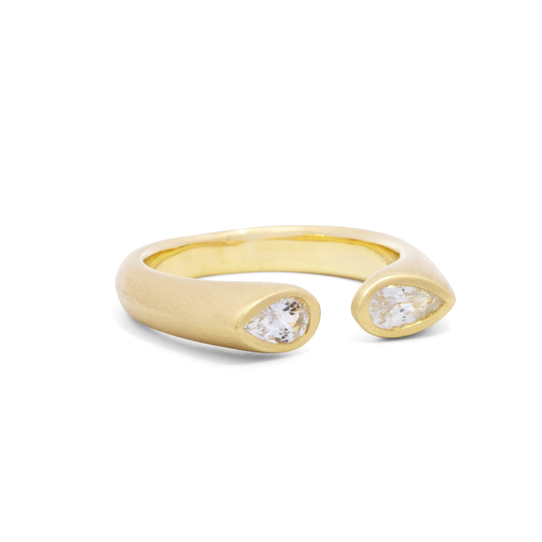 White Sapphire Open Top Hug Ring