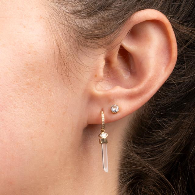 Rock Crystal & Marquise Diamond Earrings