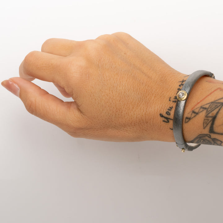 Gypsy 8 mm Salt & Pepper Diamond Bracelet