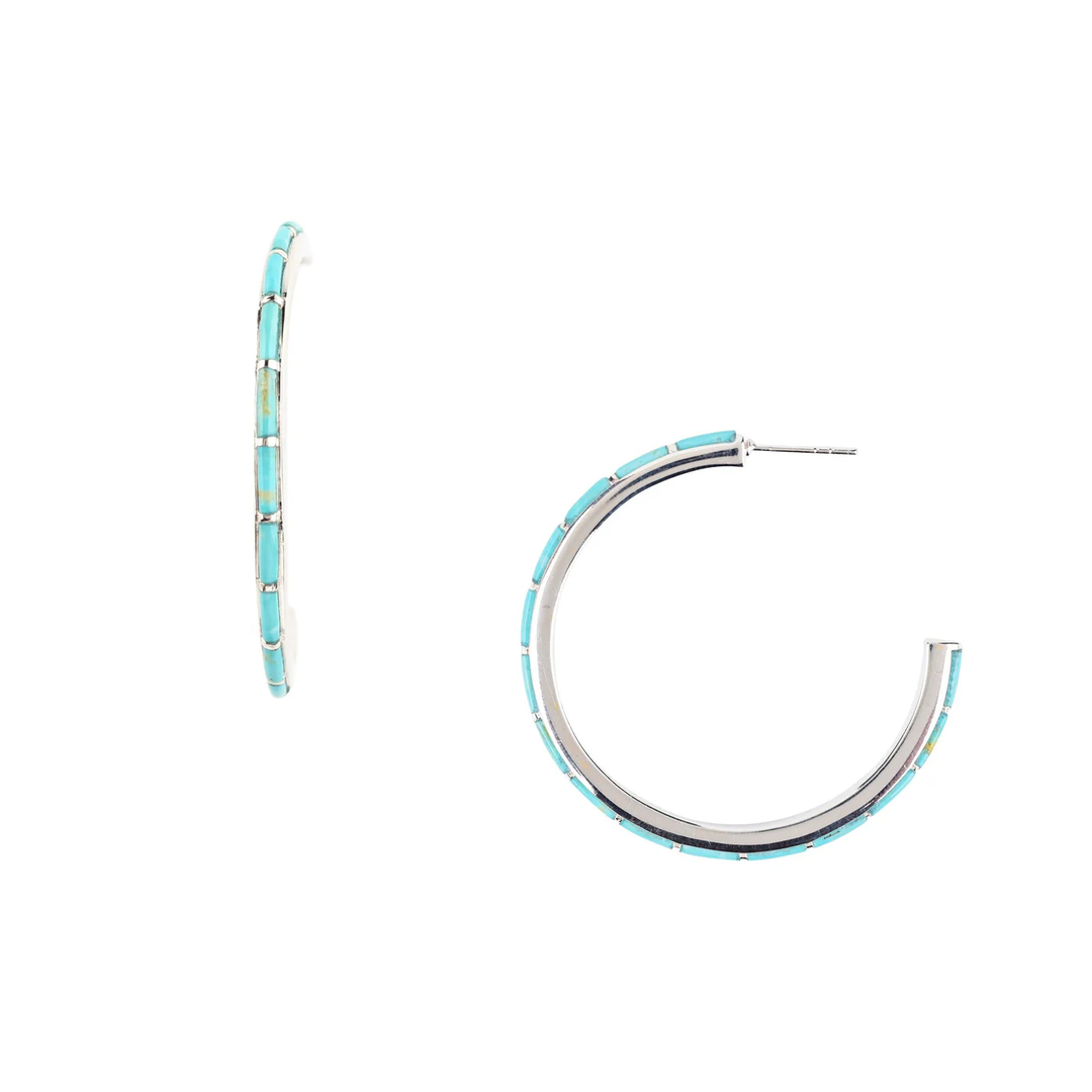 Santa Fe Turquoise Hoop Earrings